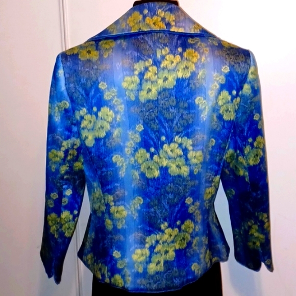Albert Nipon Vintage 🎉Field of Flowers Silk Blazer - Picture 2 of 8